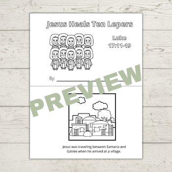 Ten lepers half page book sunday school lesson bible crafts mini book