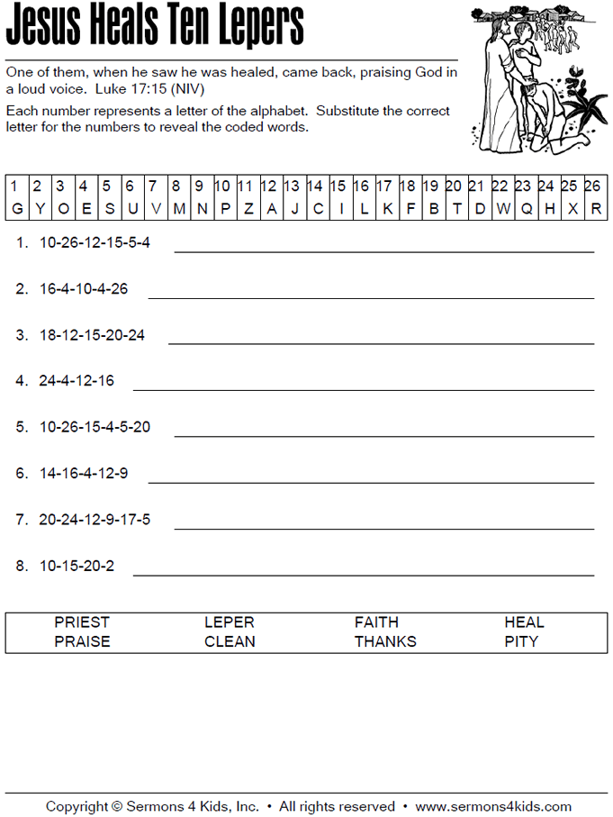 Ten lepers childrens sermons from