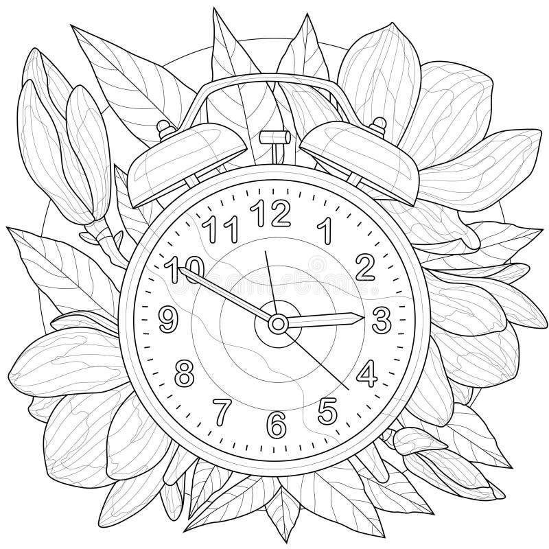 Coloring pages clock stock illustrations â coloring pages clock stock illustrations vectors clipart