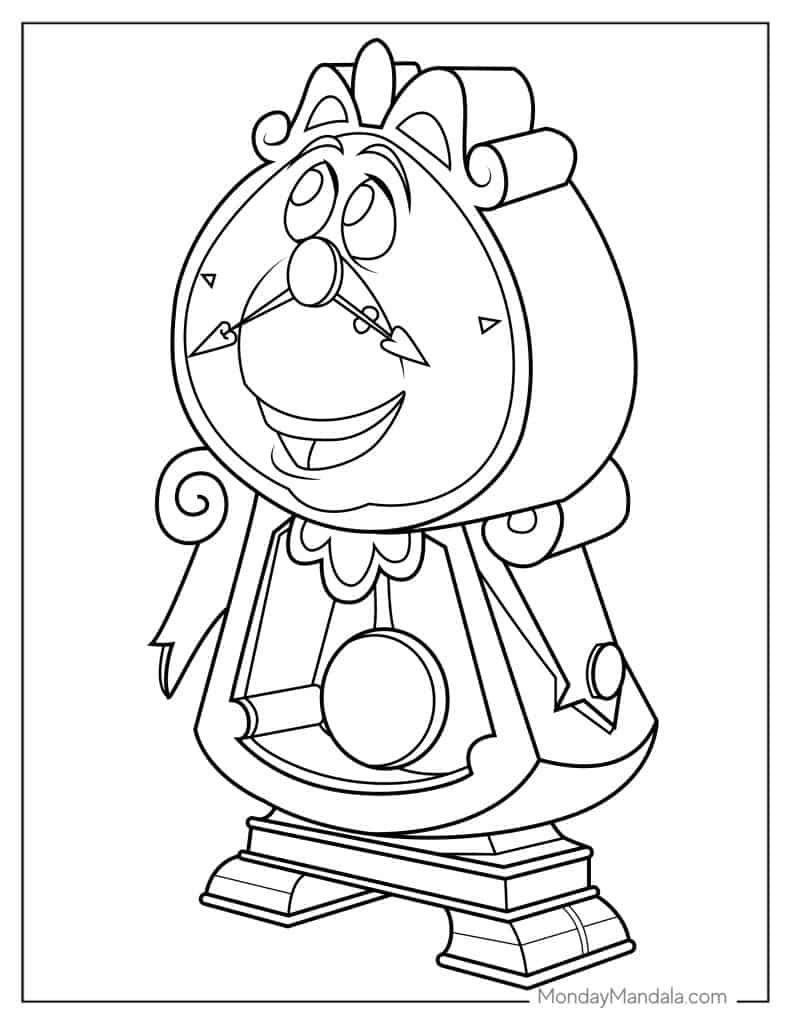 Clock coloring pages free pdf printables