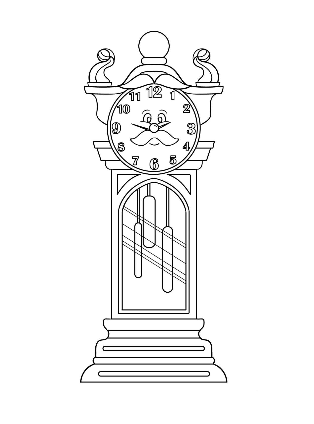 Clock coloring pages