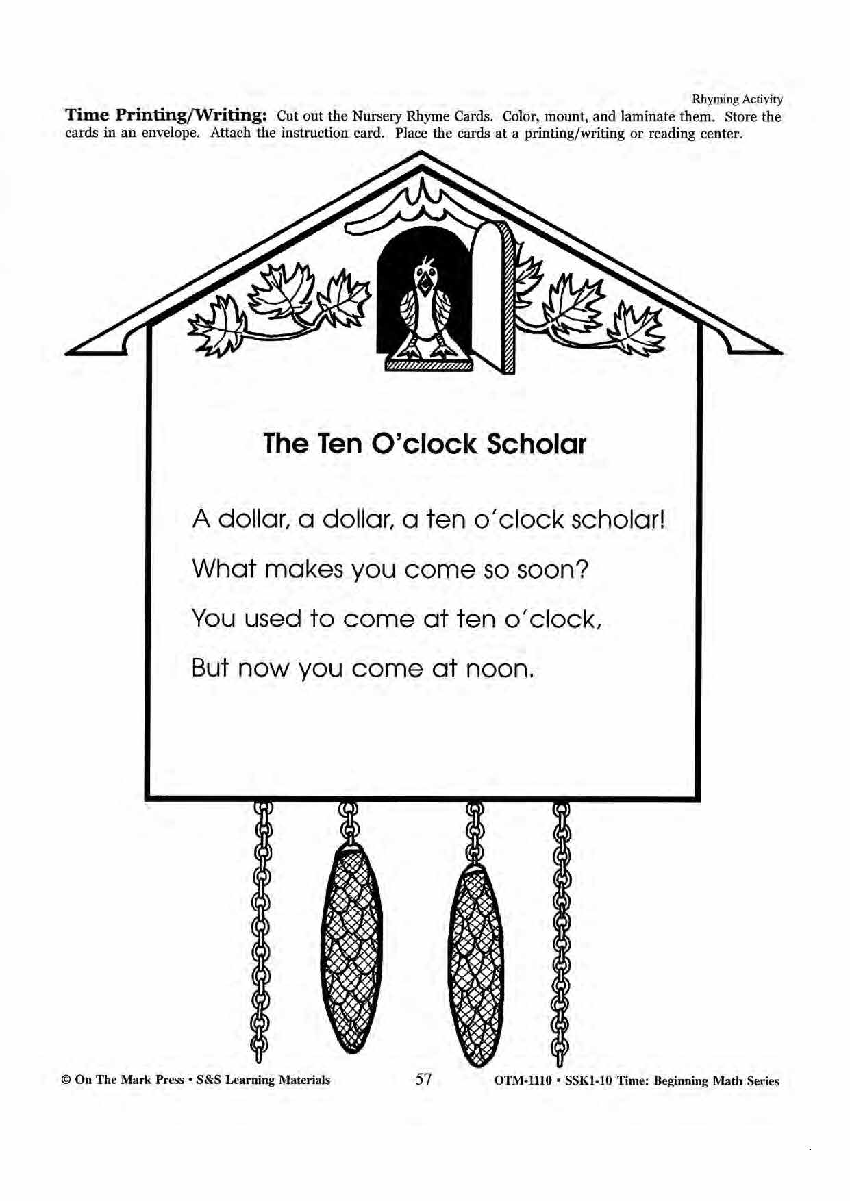 Time nursery rhymes grades