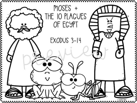 Moses plagues in egypt coloring sheets for sunday school or homeschool bible story coloring sheets