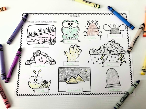 Moses plagues in egypt coloring sheets for sunday school or homeschool bible story coloring sheets