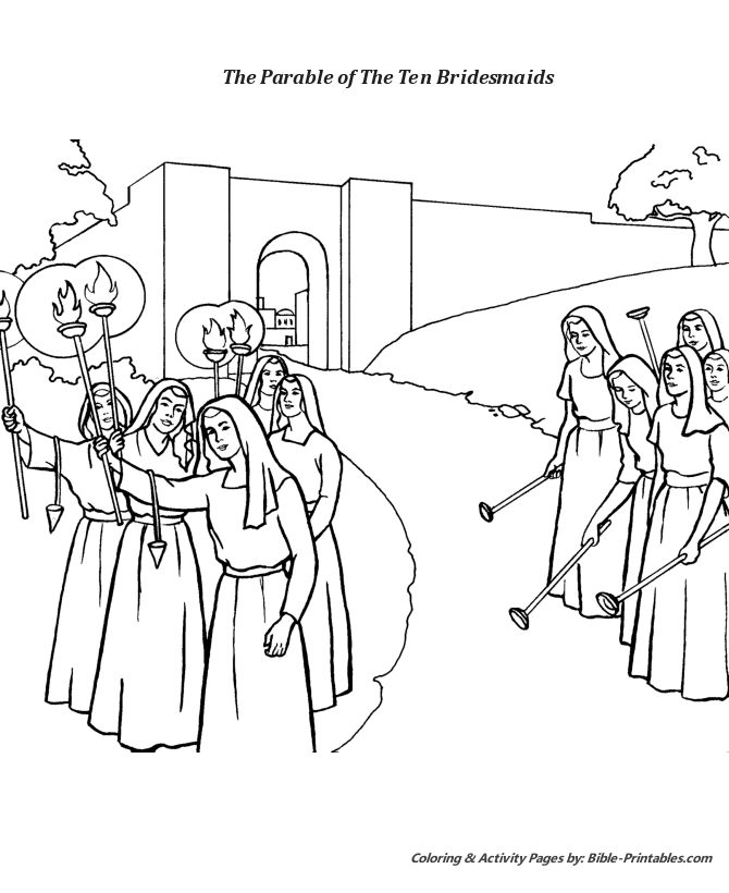 The parable of the ten virgins jesus coloring pages bible coloring pages bible coloring