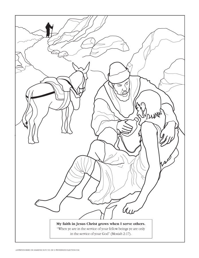 Parable of the good samaritan coloring page lds lesson ideas