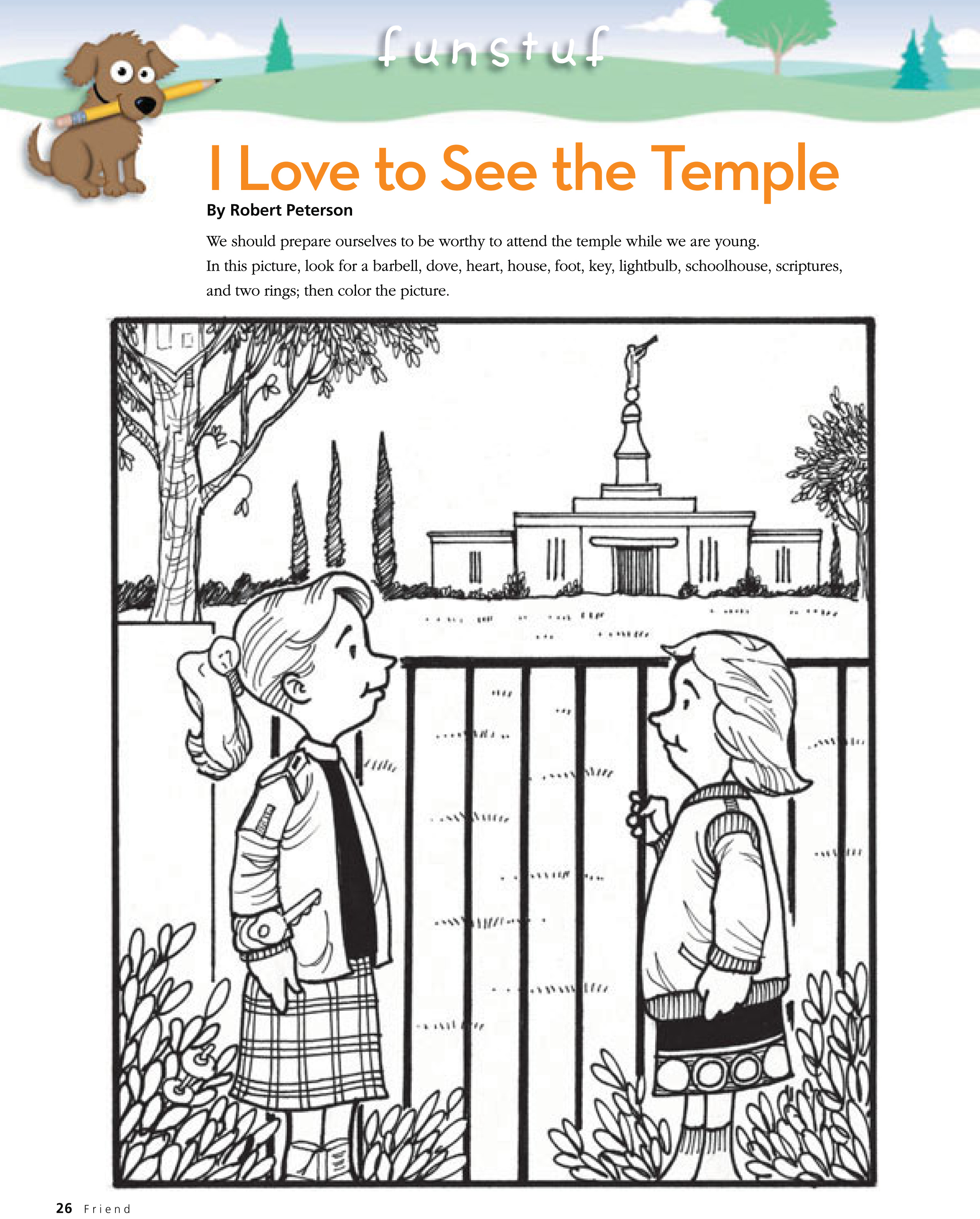 Temple coloring page lds lesson ideas