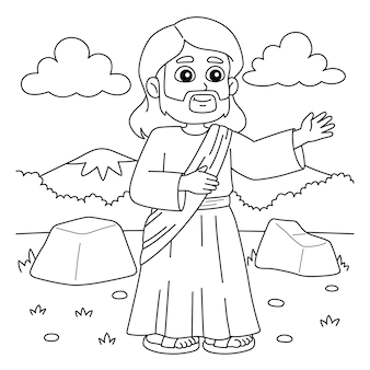 Jesus coloring pages vectors illustrations for free download