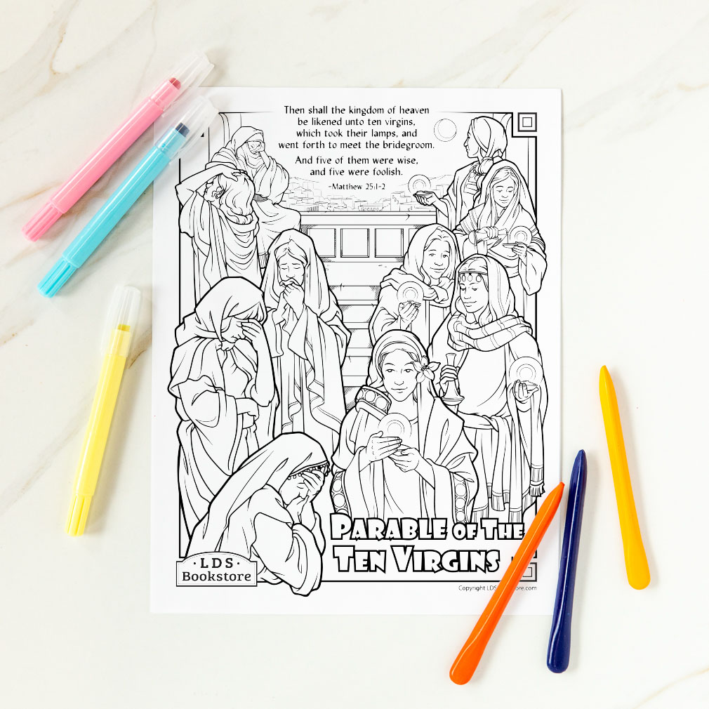 Parable of the ten virgins coloring page