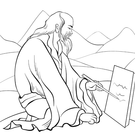 Jesus teaching coloring page stock photos and images