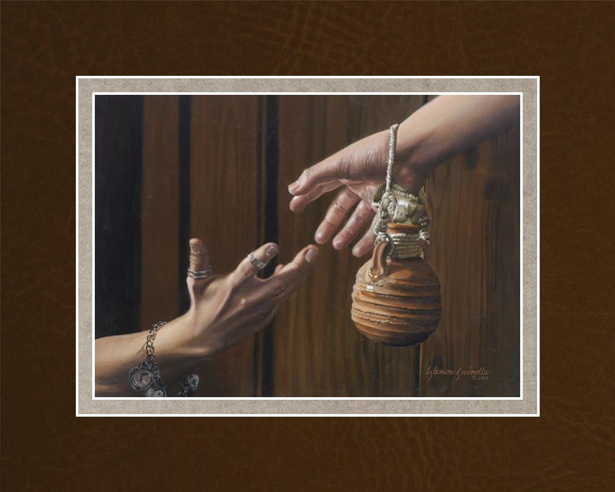 The ten virgins biblical by liz lemon swindle two hands reaching out lantern oil â