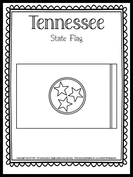 Tennessee state flag coloring page free printable â the art kit