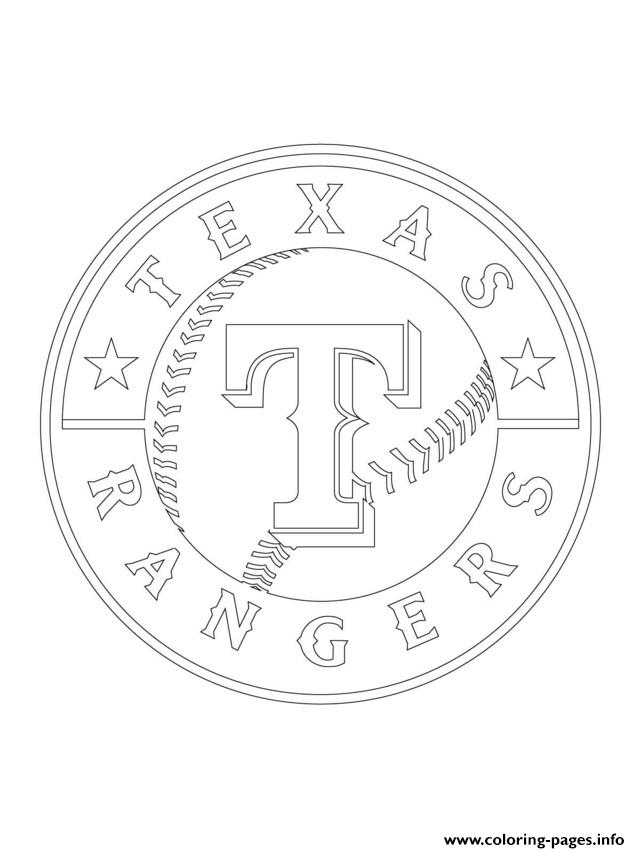 Texas rangers logo mlb baseball sport coloring page printable