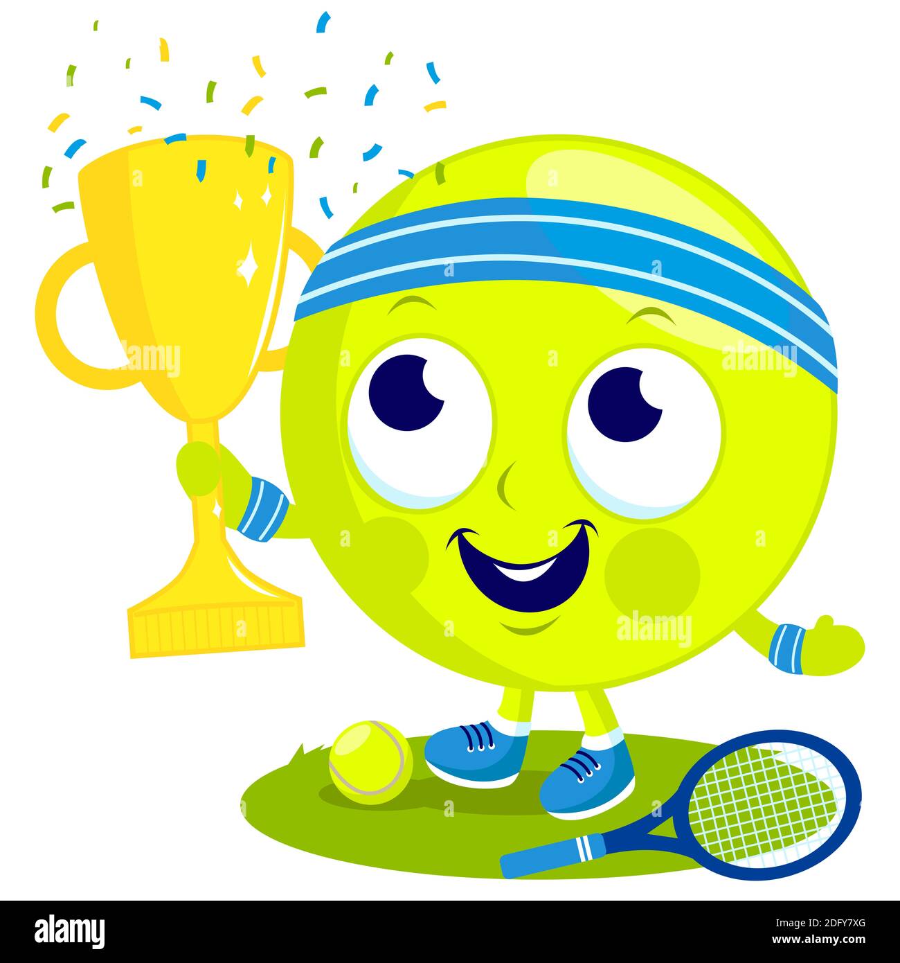 Cartoon tennis ball hi