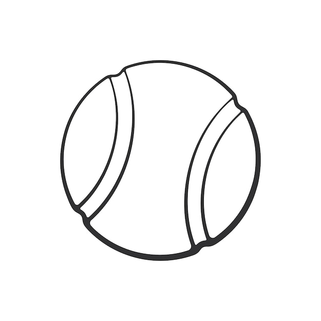 Premium vector hand drawn doodle of tennis ball sports equipment cartoon sketch vector illustration