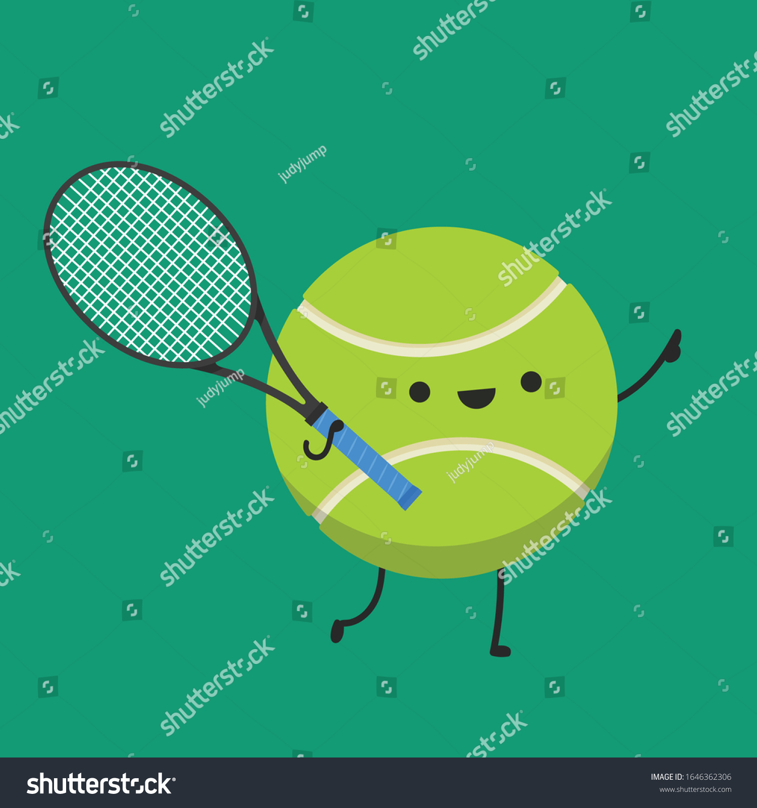 Funny tennis ball icon stock photos