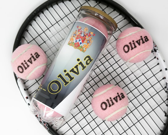 Personalised pastel coloured tennis balls