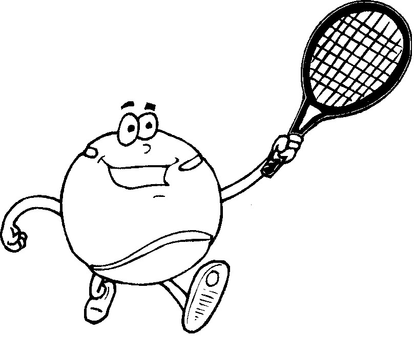 Coloring page tennis tennis ball