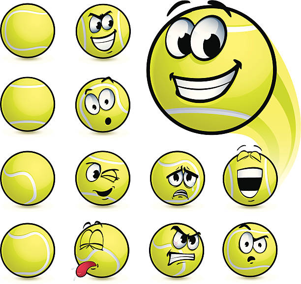 Tennis ball face stock illustrations royalty