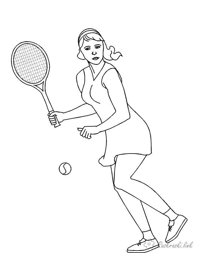 Online coloring pages tennis coloring tennis player playing tennis sports