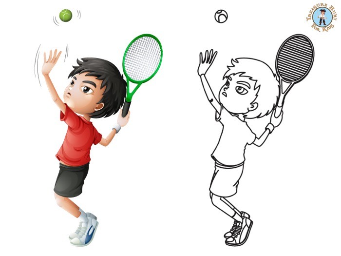 Tennis coloring page
