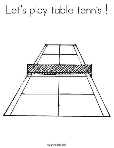 Lets play table tennis coloring page