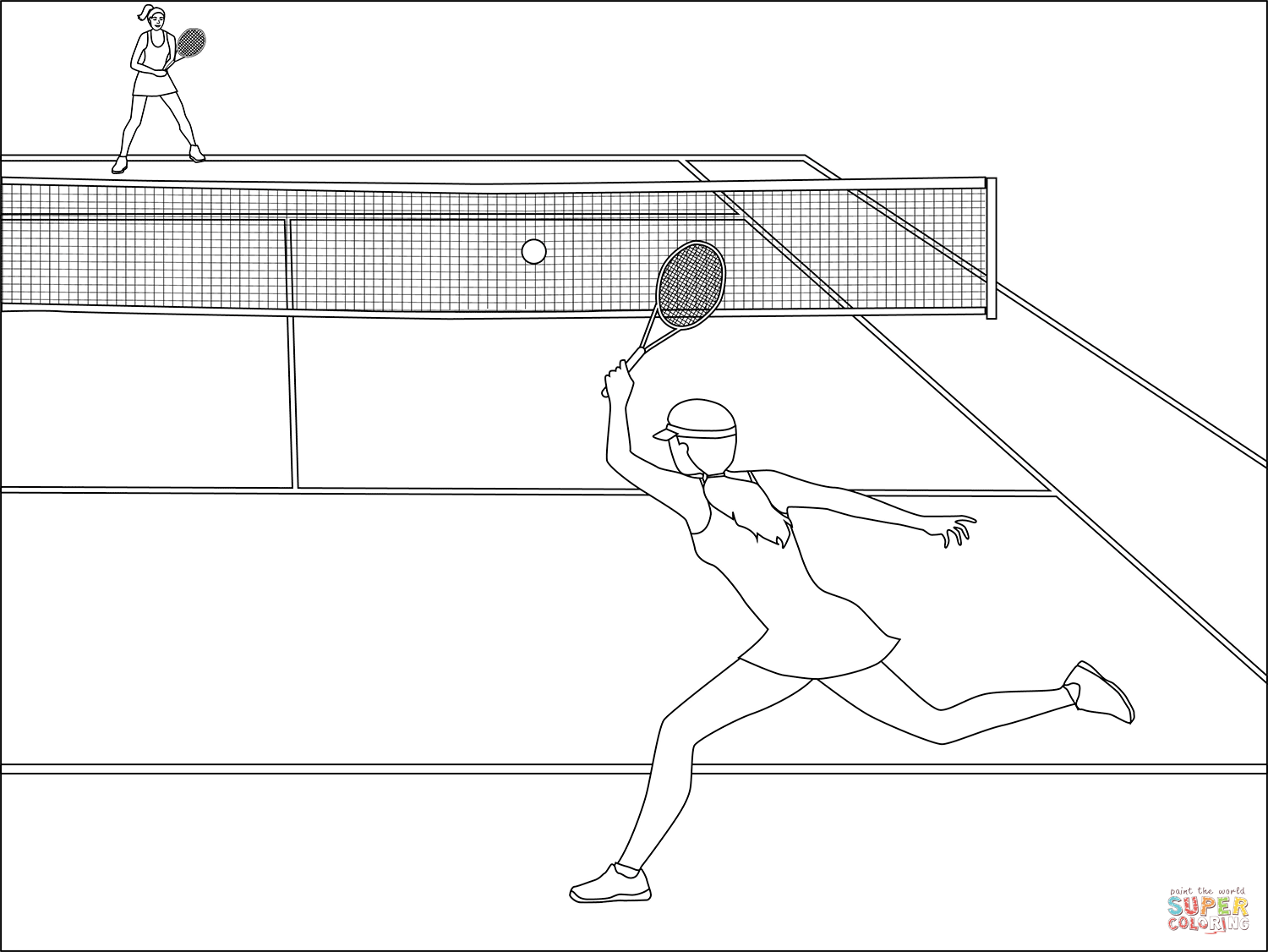 Tennis coloring page free printable coloring pages