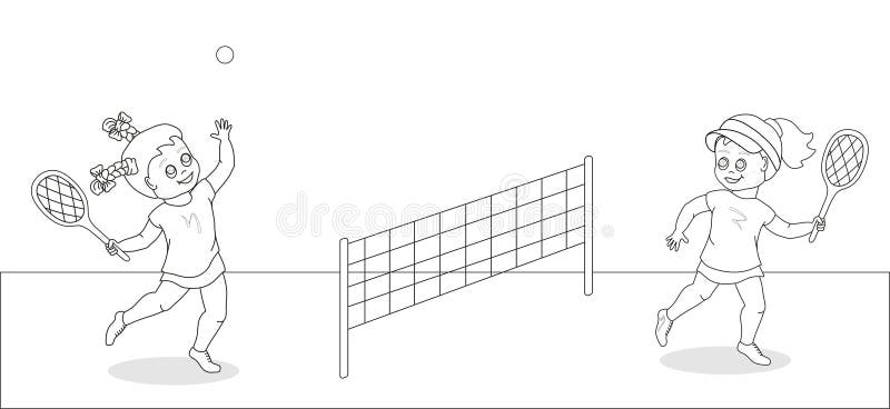 Tennis coloring book stock illustrations â tennis coloring book stock illustrations vectors clipart