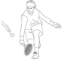 Tennis court with players coloring pages