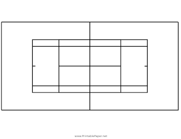 Printable tennis court diagram