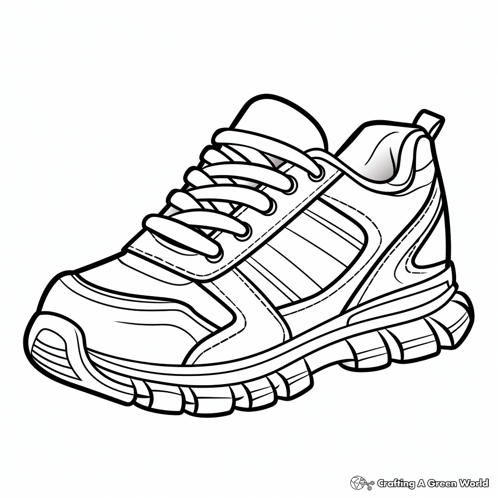 Running shoe coloring pages