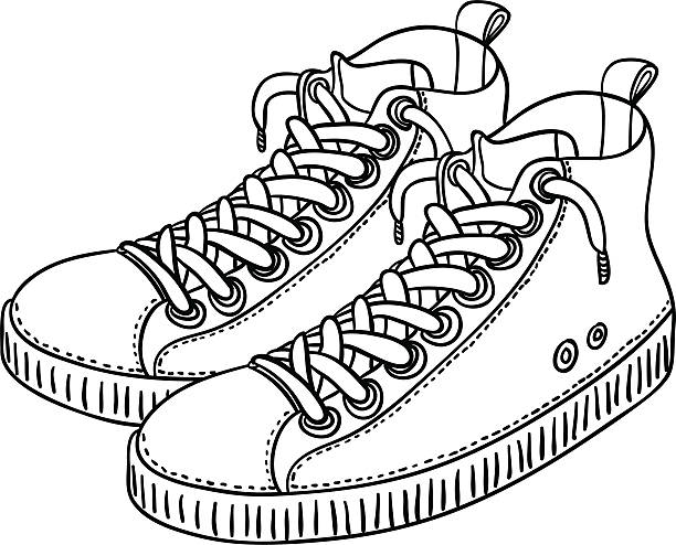 Tennis shoe sketch stock illustrations royalty