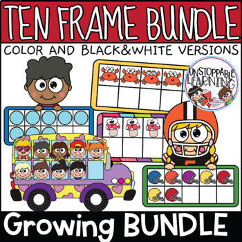 Ten frames clipart growing bundle by unstoppable learning tpt