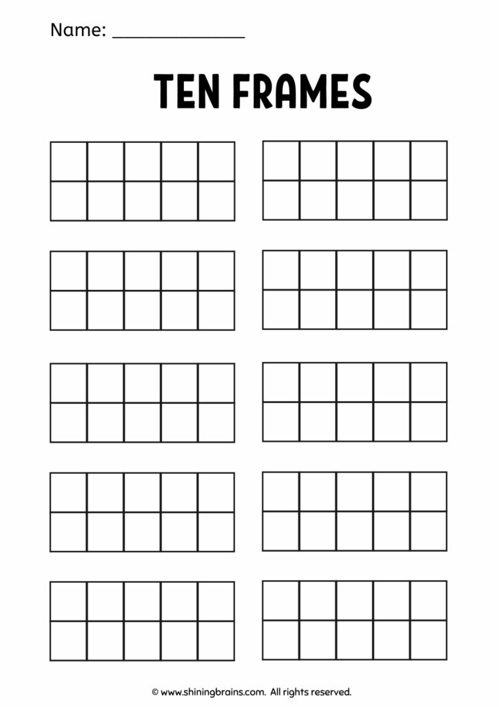 Blank ten frame free worksheets and printables