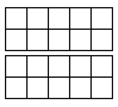 Clip art ten frame double bw teaching resources
