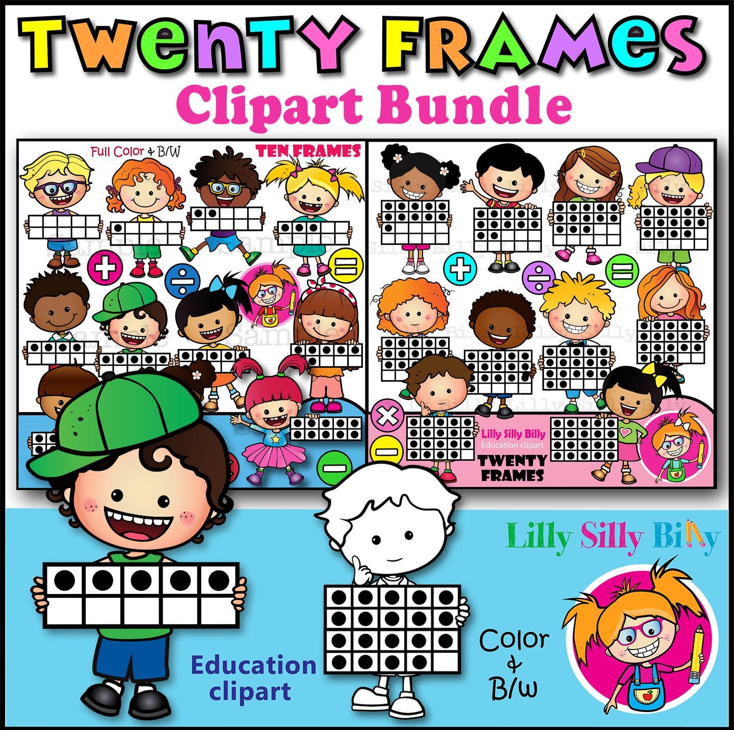 Ten frames clipart