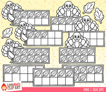 Thanksgiving ten frames clip art by littlered tpt