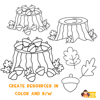 Acorn counting clipart bonus ten frames clipart fall counting math clipart