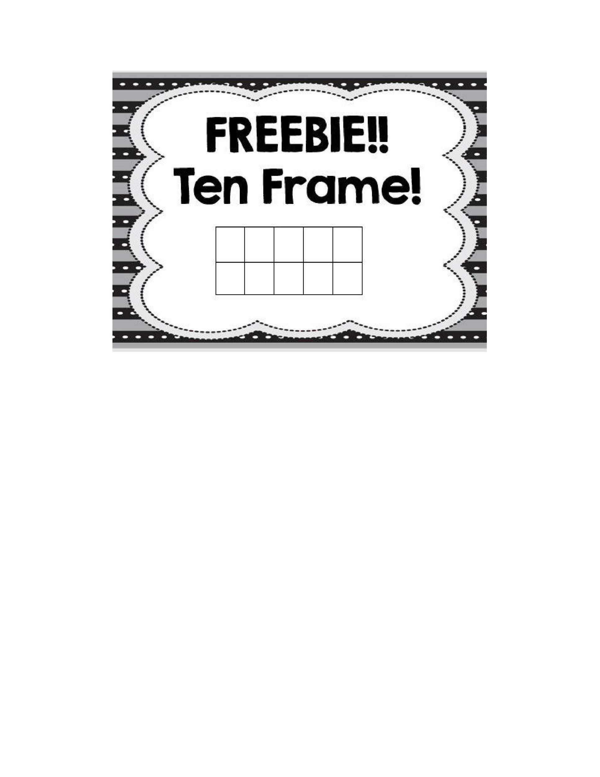 Printable ten frame templates free á