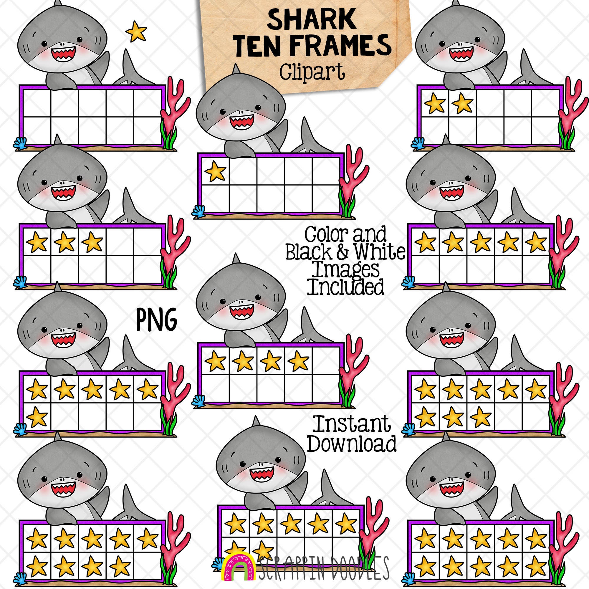 Ten frames clipart