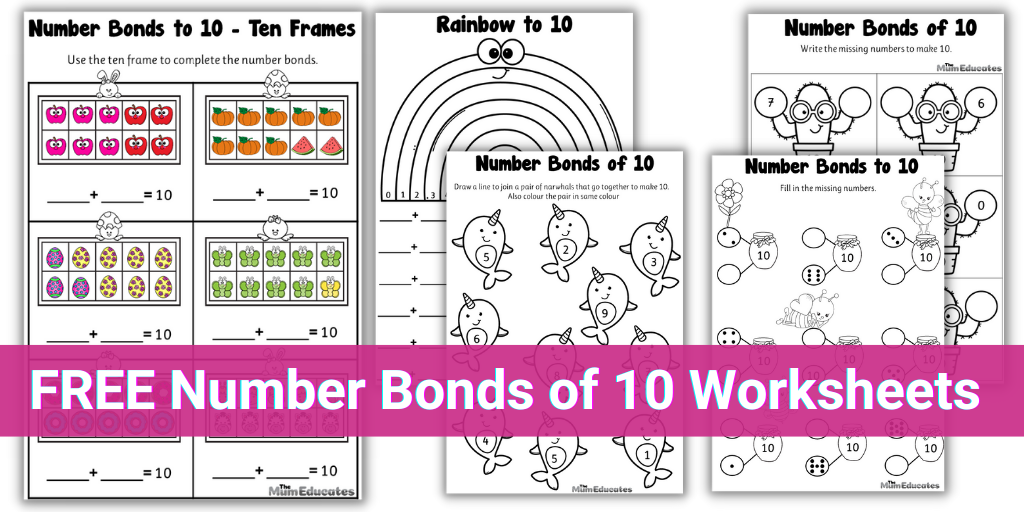 Free number bonds of worksheets teacher resource