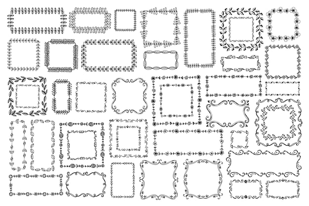 Page coloring book border vectors illustrations for free download