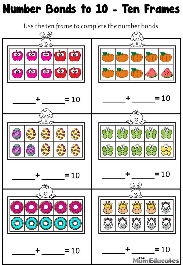 Free number bonds of worksheets teacher resource