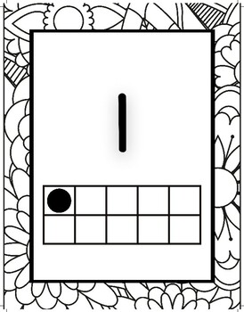 Number posters with counting points ten frame coloring page tpt