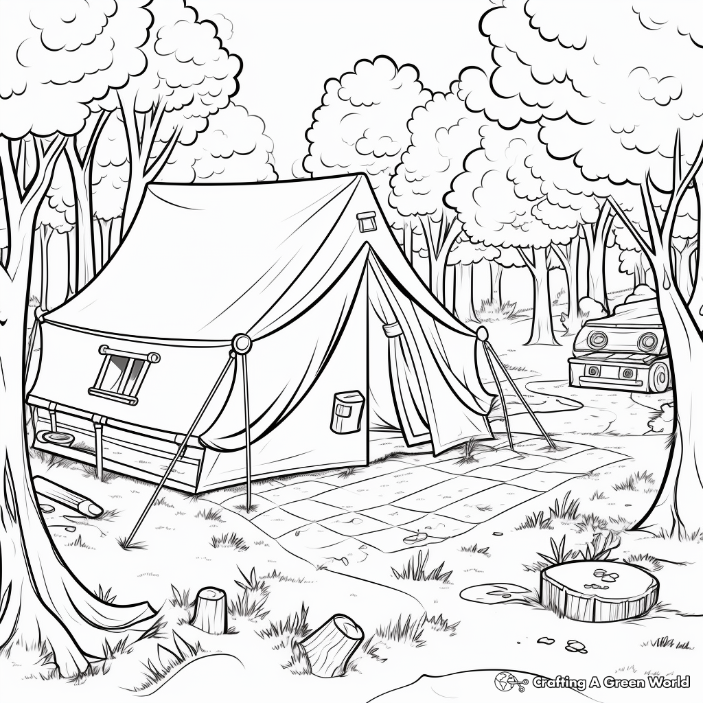 Camping coloring pages