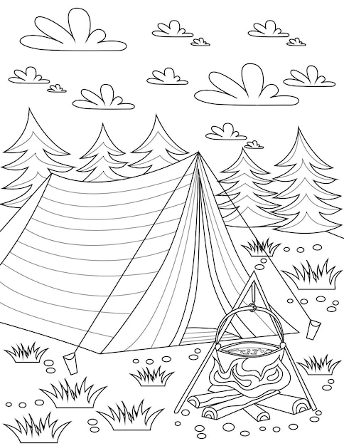 Tent coloring pages images