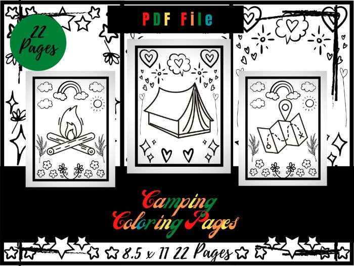 Camping colouring pages for kids tent campfire colouring sheets pdf teaching resources
