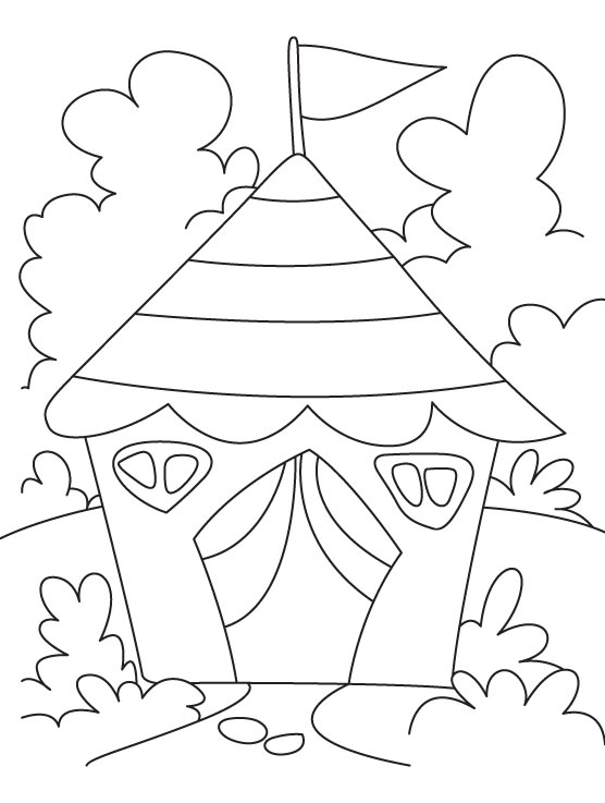Tent house coloring page download free tent house coloring page for kids best coloring pages