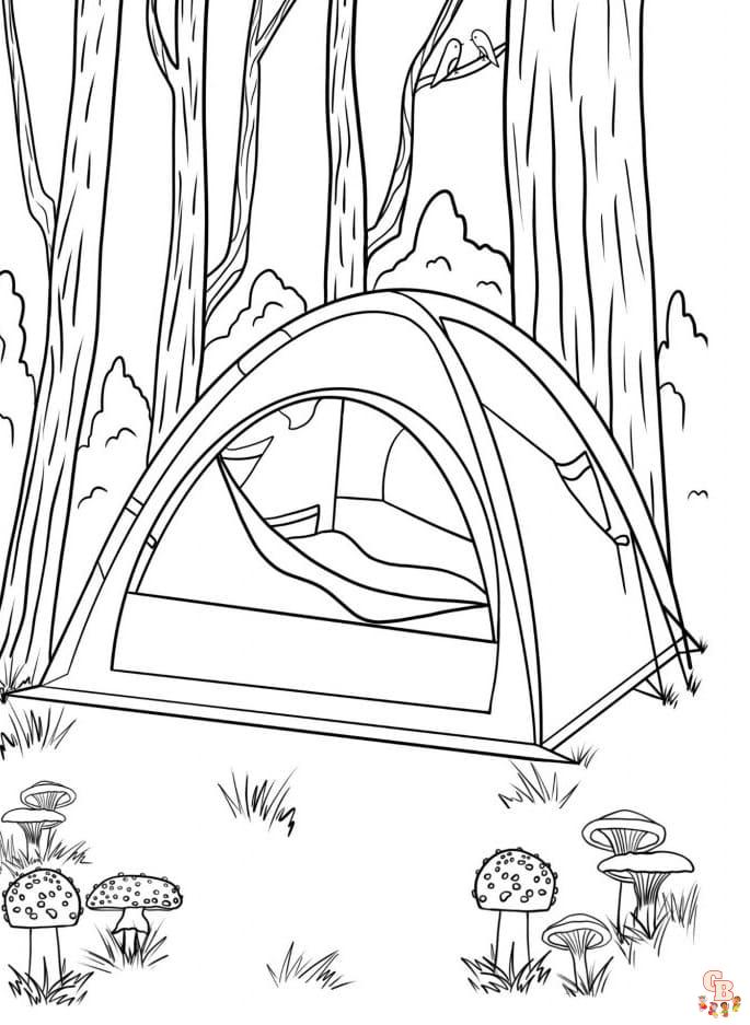 Printable tent coloring pages free for kids and adults