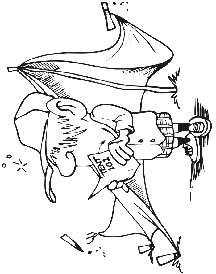 Tent coloring page guy trying to put up tent